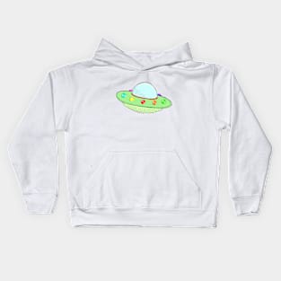 Rainbow Spaceship Kids Hoodie